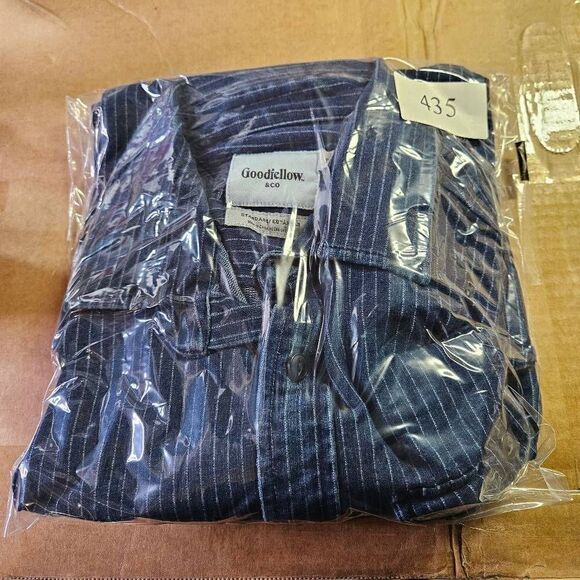 Goodfellow & Co Shirt Blue Stripes Button Down Long Sleeve Shirt Mens Size S - Picture 9 of 9